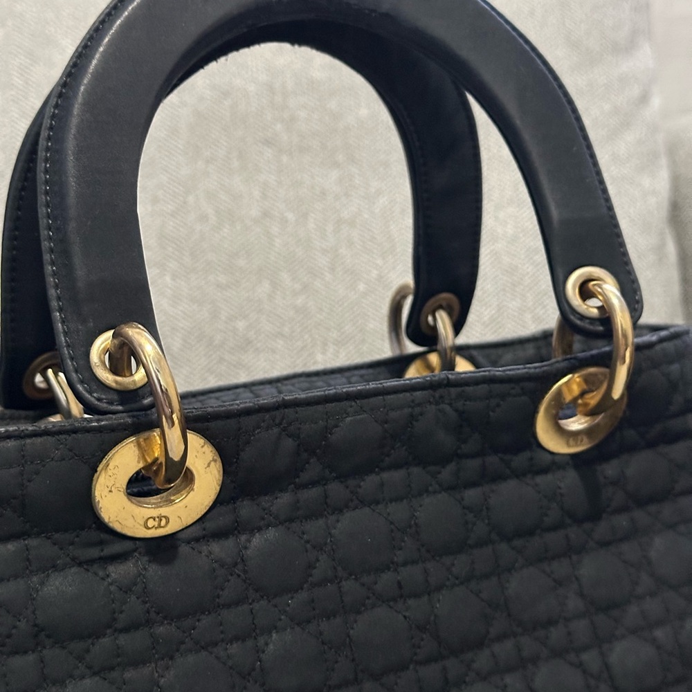 ✅ Authentic Vintage lady Dior Black Quilted Handbag - Picture 5 of 14